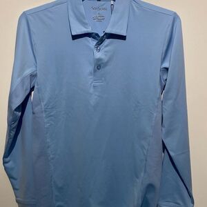 SanSoleil SolCool UV 50 Cooling Long Sleeve Polo Shirt Sky Blue Small 900824